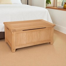Solid Oak Storage Ottoman