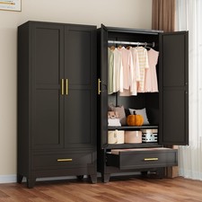 71 Inch Metal Armoire Wardrobe