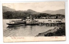 STEAMER AT THE PIER, LOCHGOILHEAD: Argyll postcard (C86333)