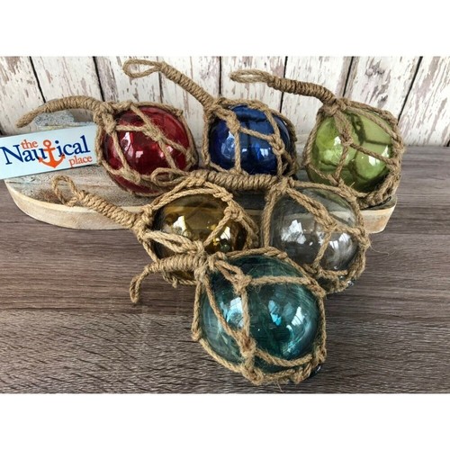 Glass fishing floats w - glass, w/