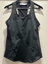 Stella McCartney ladies sports black inbuilt bra tank top by Adidas UK size M