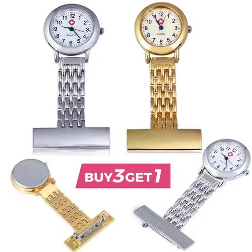 Stainless steel nurse watch - steel,