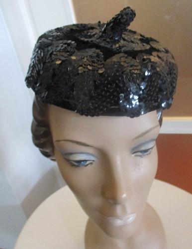 Vintage 1950s sequin pillbox - 1950s,