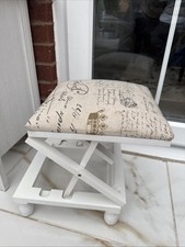 White Portable Adjustable Footstool Seat footstool