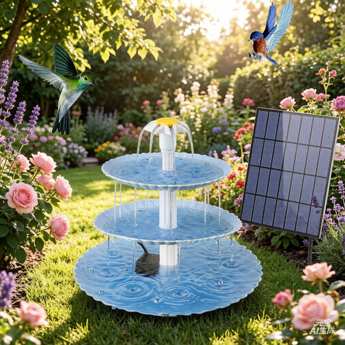 Solar fountain bird bath - solar, 3.5w