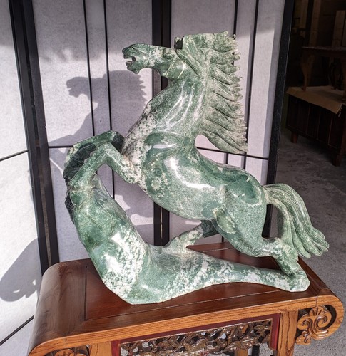 Jade horse statue hand carved - jade,