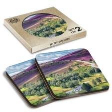 2 x Boxed Square Coasters - Scottish Cairngorms Highlands Scotland  #15822