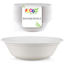 FOOGO Green Disposable Sugarcane Bagasse Bowls Wooden Eco friendly Picnic Bowl