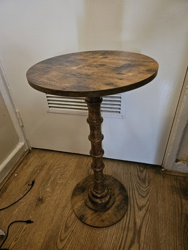 Round wooden pedestal side - wooden,