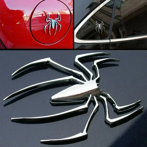 Chrome metal spider logo - 3d,