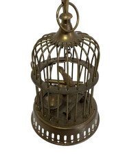 Vintage brass birdcage with - vintage,