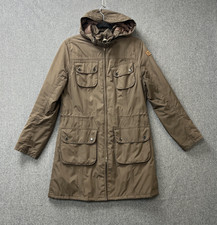 Barbour coat featherweight international parka size 12 brown hooded breathable