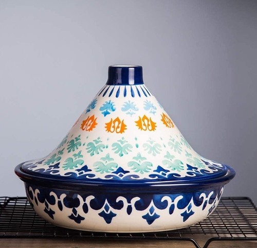 Tagine pot lid hand - lid, painted