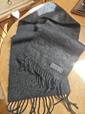 Vintage Italian Black Kid Mohair Long  Scarf  