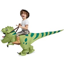 Funny Inflatable Green Dinosaur Costume Kids Adults Halloween Party Fancy Dress