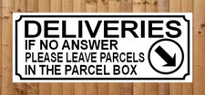 DELIVERIES - IF NO ANSWER PLEASE LEAVE PARCELS IN THE PARCEL BOX ≈ SIGN / NOTICE