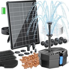 Solar Pond Filter Pump with Battery Backup 8W Solar Garden Fountain with 3600mAh