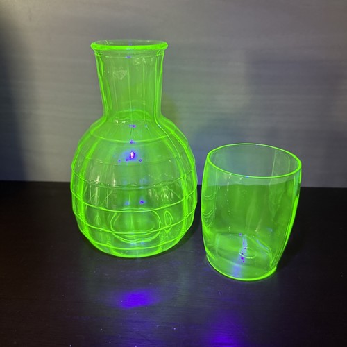 Vintage uranium glass block - vintage,