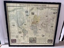 Vintage French Historical Map Tiled Wall Art - Large Framed Map Print 