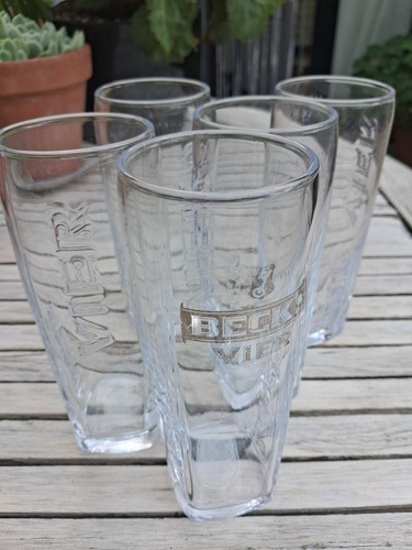 Half pint becks beer glasses - half,
