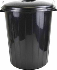 70L Black Plastic Bin Indoor