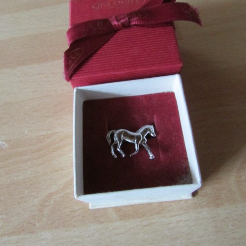 Horse brooch silver coloured - horse,