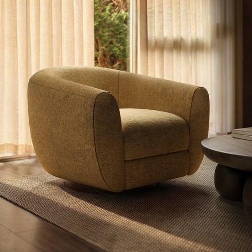 Caramel brown chenille - caramel, round