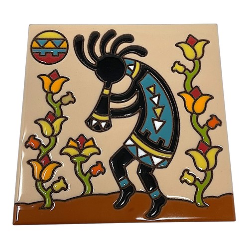 Kokopelli flower charmer - flower, 6x6