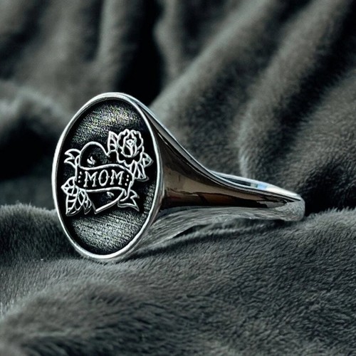 Personalized mom signet ring - mom,