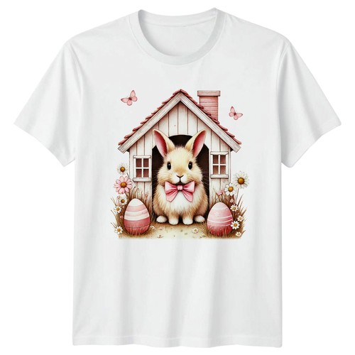 Fluffy easter bunny cottage - easter,