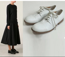 NEW COMME des GARCONS JUNYA WATANABE RUNWAY WHITE LEATHER  SHOES