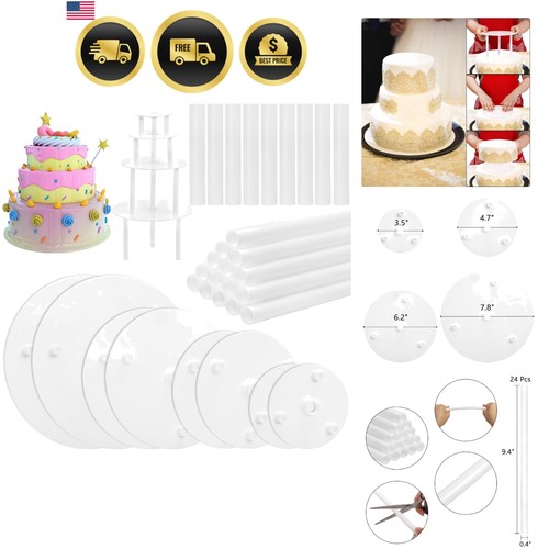 Pieces cake dowel rods with - pieces,