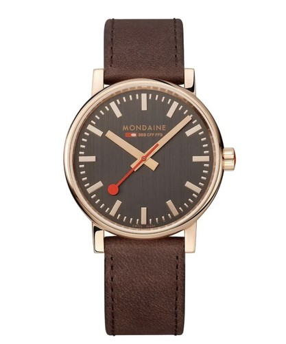 New mondaine brown rose gold - new,