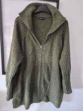 Khaki Green Longline Knitwear