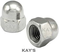 DOME NUTS TO FIT METRIC BOLTS A2 STAINLESS STEEL M3,4,5,6,8,10,12,14,16,18,20mm