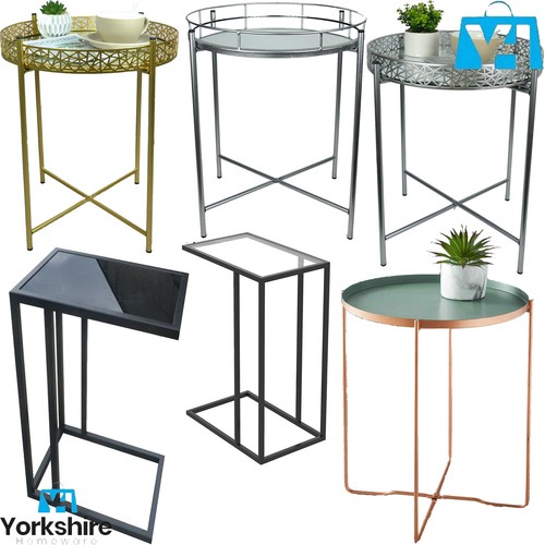 Round side coffee table tray - side,