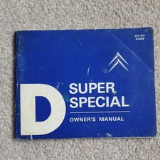 Rare Citroen D Super Special Owners Manual 1970 English