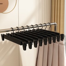 10x Trouser Hanger Skirt Hangers with Clips Adjustable Clips Hooks Organizer PN