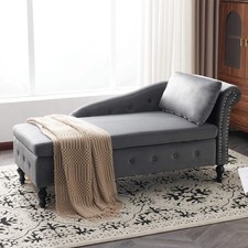 Velvet Chaise Longue with
