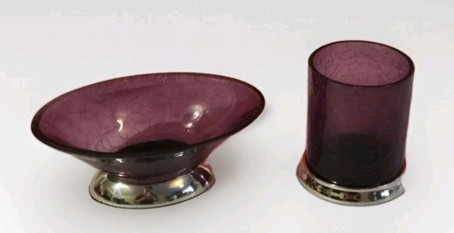 Crackle glass oval dish - crackle,