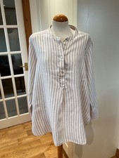 LADIES BEIGE LINEN STRIPED