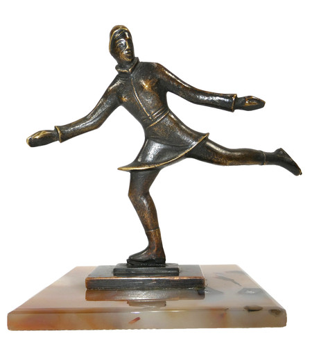 Art deco bronze figure sign - deco,