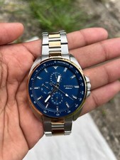 Fossil Autocross, triple sub-dial. Blue and Rose gold accents Model no - BQ25521
