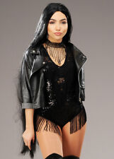 Womens Cher Style Extra Long Black Wig