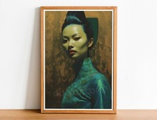 Green Kitsch Lady 01 Art Print