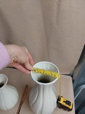 Pair White Ceramic Tulip Vases