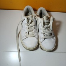 Fila Kids White Trainers UK 11 EU 29.5 👟 Classic Lace Up School Shoes