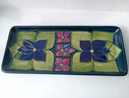 Moorcroft violets pen tray - moorcroft,