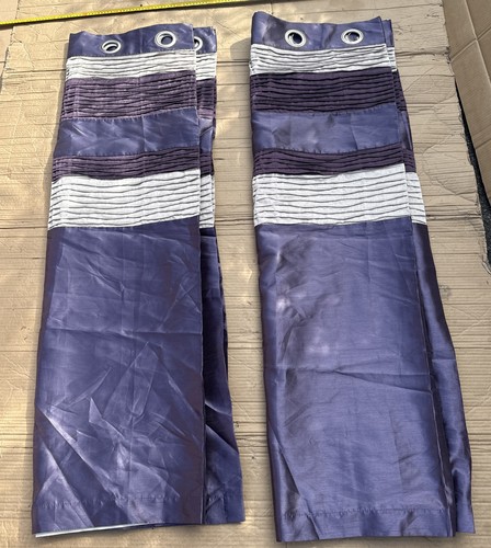 Purple pattern eyelet curtains - purple,
