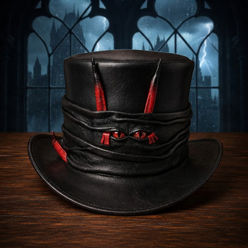 Handmade black leather devil - handmade,